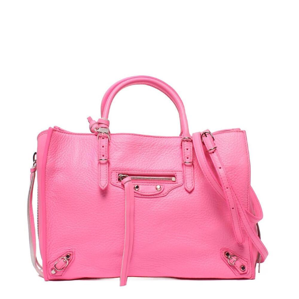 Balenciaga handbag shoulder neon shocking calfskin leather Fits Paper zip around